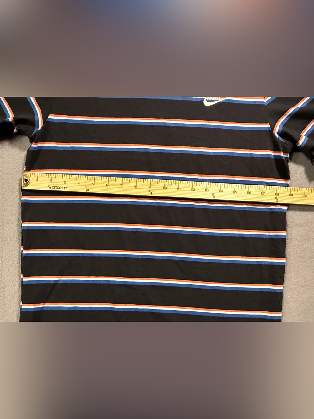 Nike Black Crewneck Tee with Blue and Orange Stripes - Picture 5 of 6